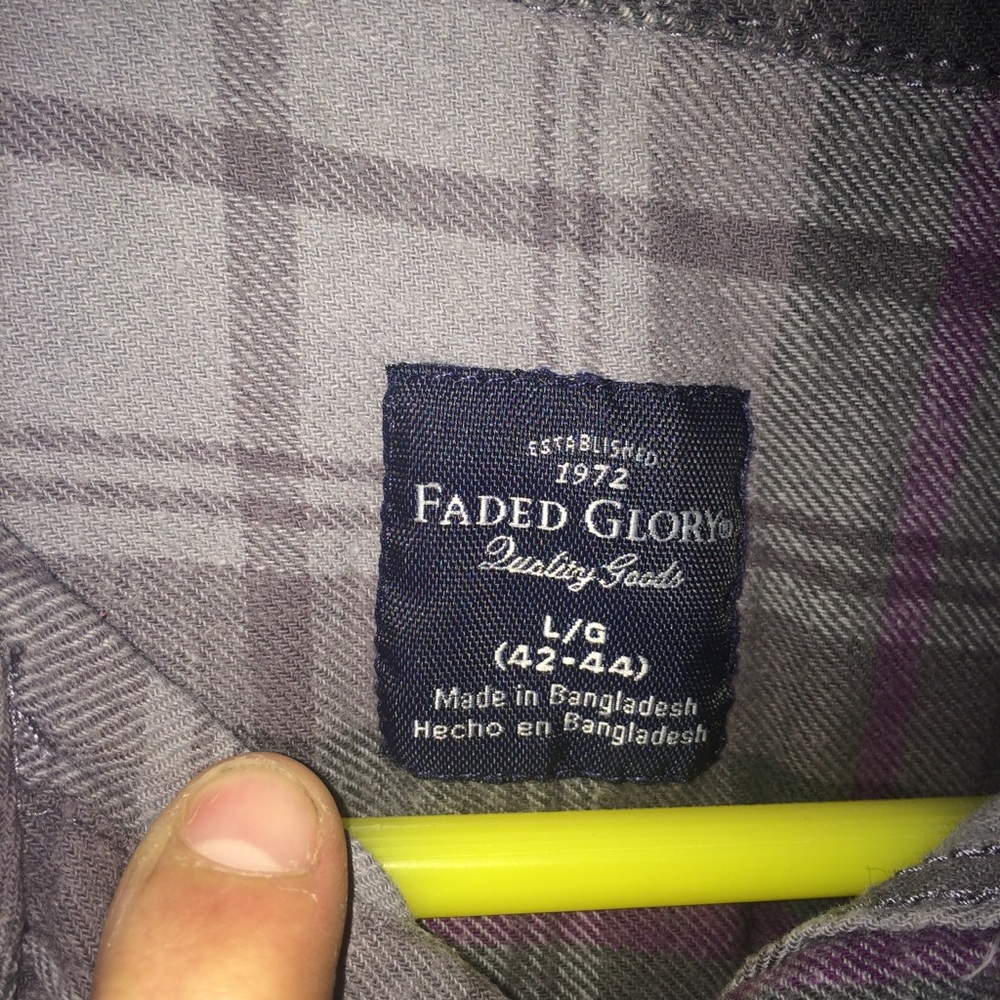 Faded Glory flannel gray/purple Large (42-44)